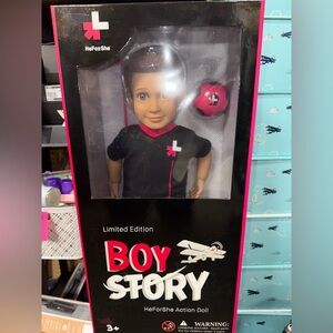 Boy Story Doll - Black and Pink 18” doll